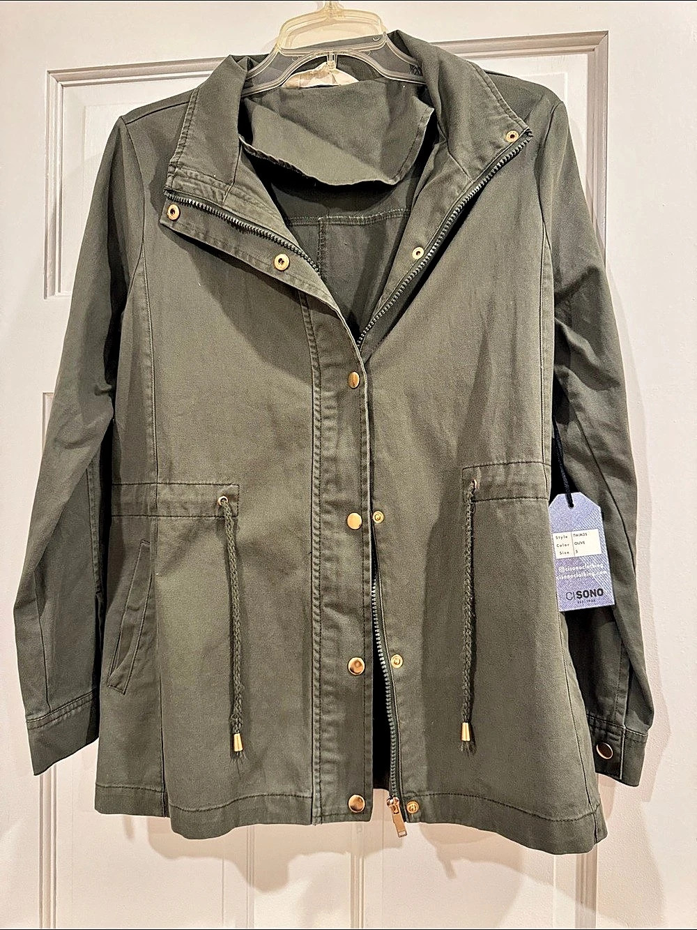 Cisono Utility Jacket in Olive Size Small NWT
